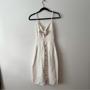 White Tie Front Midi Dress